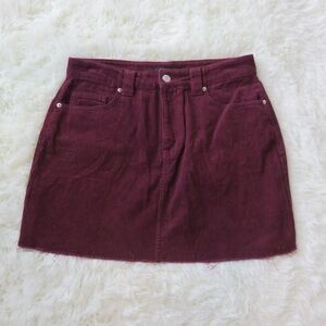 Forever 21 Burgundy Corduroy Mini Skirt